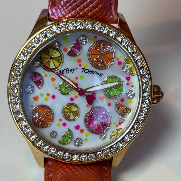 Betsey Johnson Citrus Inspired Rhinestone Watch - Picture 1 of 7